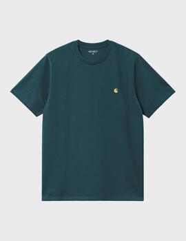 Camiseta Carhartt WIP S/S Chase Duck Blue/Gold