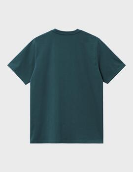 Camiseta Carhartt WIP S/S Chase Duck Blue/Gold