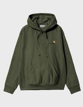 Sudadera Carhartt WIP Hooded American Script Sweat Tarragon