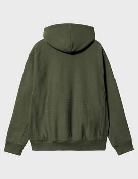Sudadera Carhartt WIP Hooded American Script Sweat Tarragon