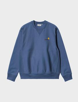 Sudadera Carhartt American Script Sweat Blue Iris