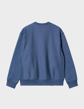 Sudadera Carhartt American Script Sweat Blue Iris