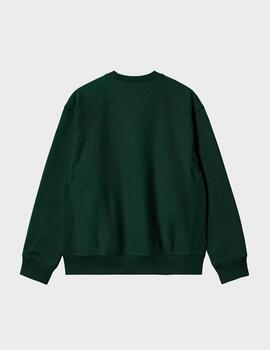 Sudadera Carhartt American Script Sweat Conifer