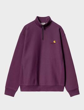 Sudadera Carhartt WIP Half Zip American Script Huckleberry