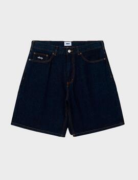 Pantalon Corto Obey Bigwig Baggy Denim RinseIndigo