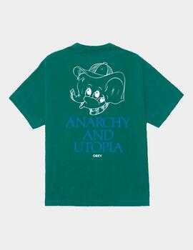 Camiseta Obey Anarchy & Utopia Pigment Rain Forest