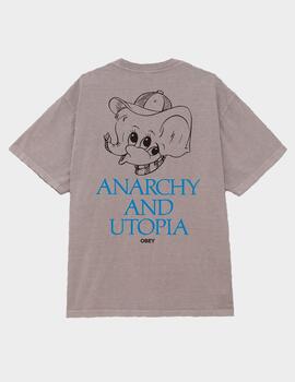 Camiseta Obey Anarchy & Utopia Pigment Silver Grey