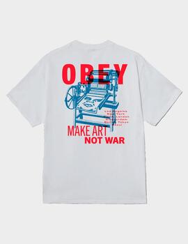 Camiseta Obey Printing  Press Make Art White