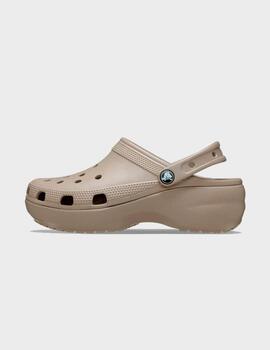 Zuecos crocs Classic Plataform Clog W Taupe