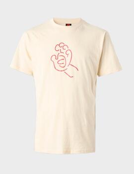 Camiseta Santa Cruz Tee Contour Hand Beige