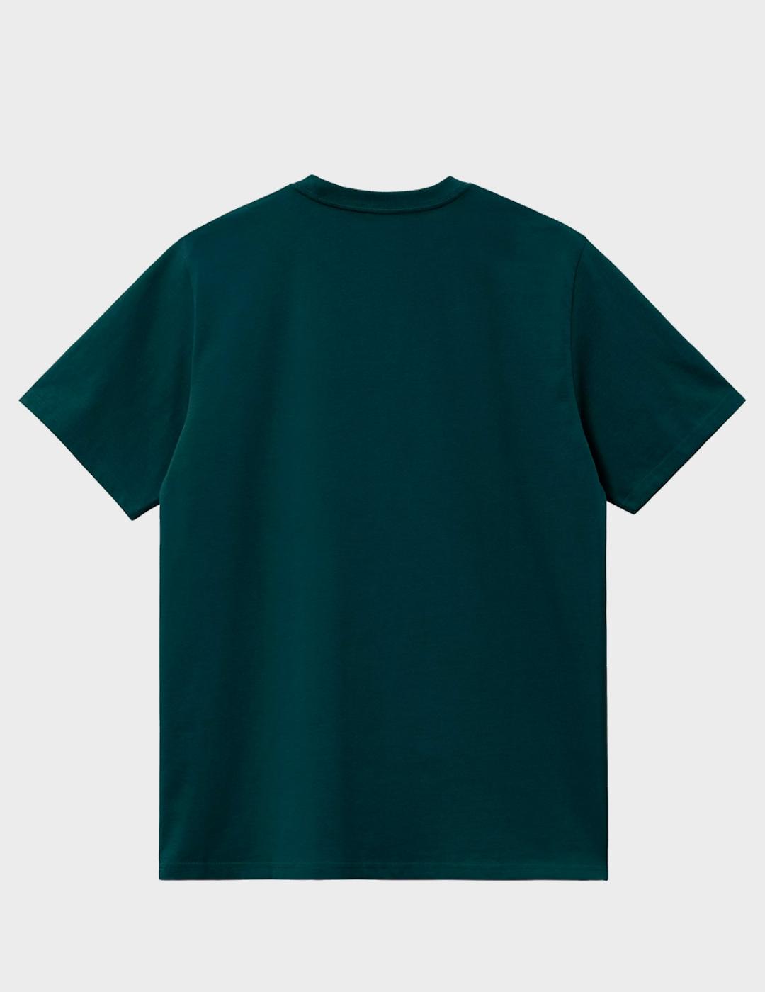 Camiseta Carhartt WIP S/S Amerian Script Deep Lago