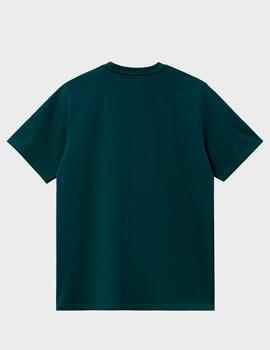 Camiseta Carhartt WIP S/S Amerian Script Deep Lago