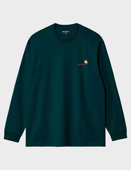 Camiseta Carhartt WIP L/S American Script Deep L