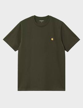 Camiseta Carhartt WIP S/S Chase Olive/Gold