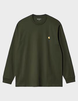 Camiseta Carhartt WIP L/S Chase Olive/Gold