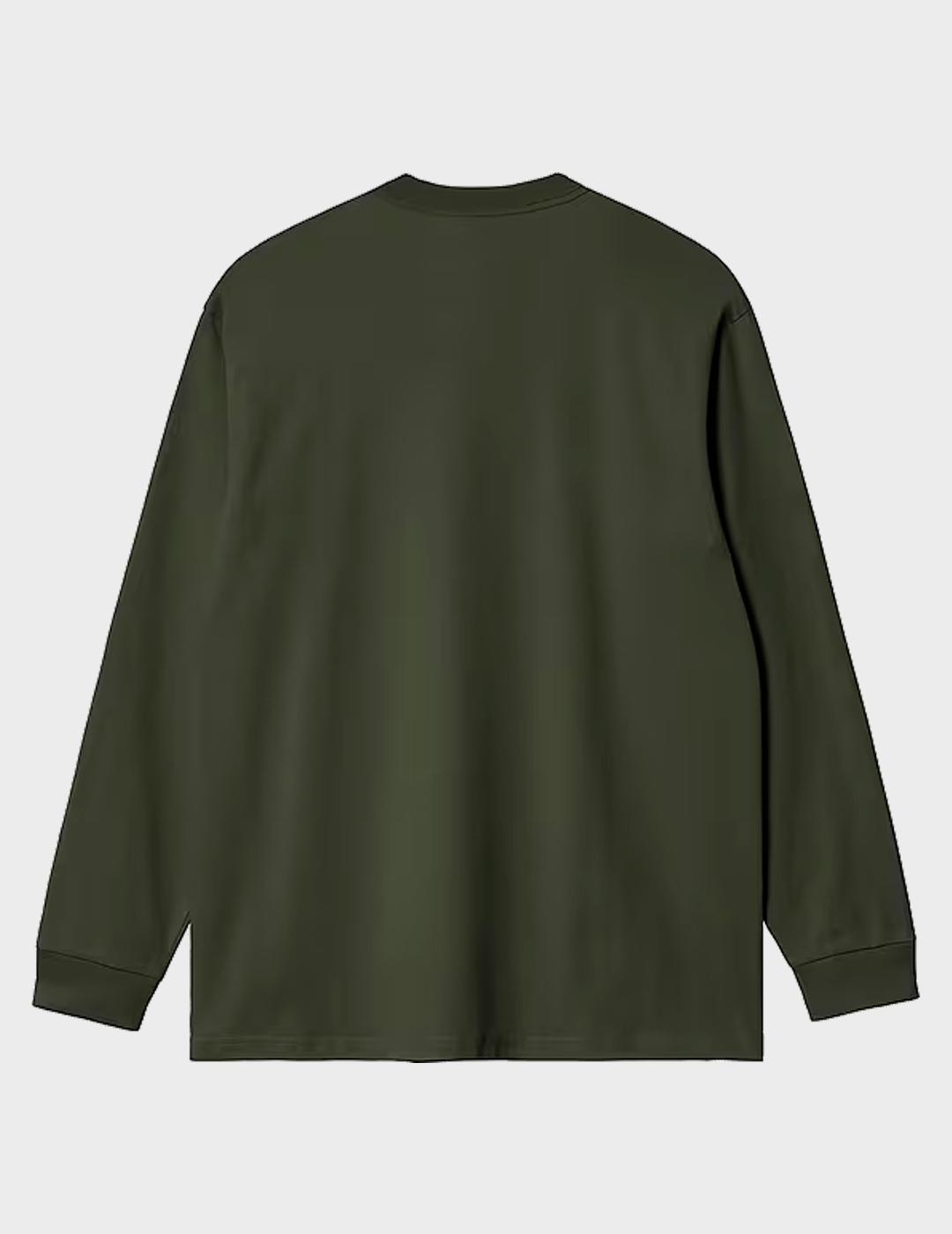 Camiseta Carhartt WIP L/S Chase Olive/Gold