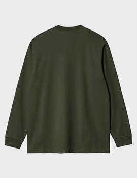 Camiseta Carhartt WIP L/S Chase Olive/Gold