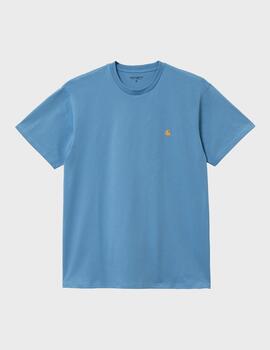 Camiseta Carhartt Wip Chase PIscine/Gold