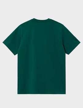 Camiseta Carhartt WIP S/S Amerian Script Dark Fir
