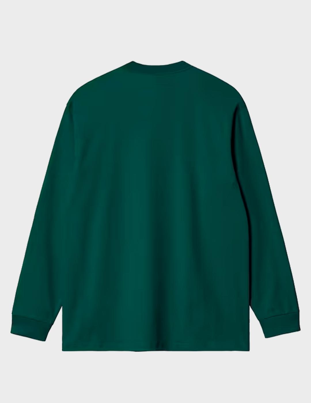 Camiseta Carhartt WIP L/S American Script  Dark Fi