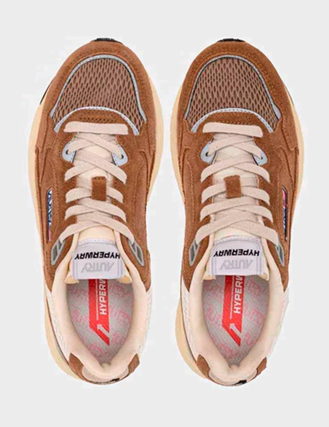 Zapatillas Autry Hyperway Low Wom Suede/Mesh Cigar