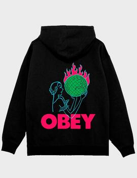 Sudadera Obey World in Flames Black