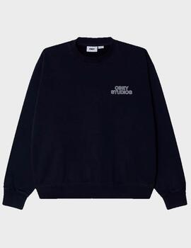 Sudadera Obey Studios Faded Crew DarkNvyFddWsh