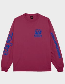 Camiseta Obey Head Jazz 2 LS PigmentBerry