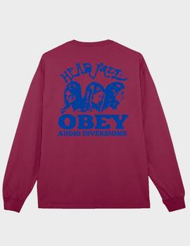 Camiseta Obey Head Jazz 2 LS PigmentBerry