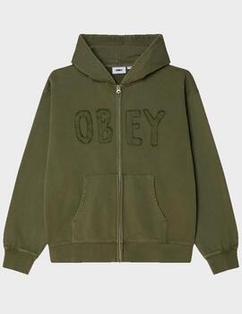 Sudadera Obey Hybrid Faded Zip Hood deeplichngreen