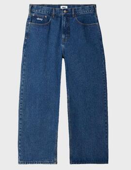 Pantalon Obey Bigwig Baggy Denim StnWashIndigo