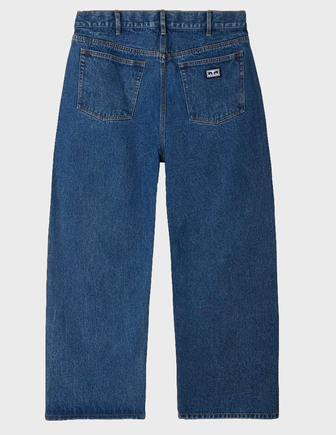 Pantalon Obey Bigwig Baggy Denim StnWashIndigo