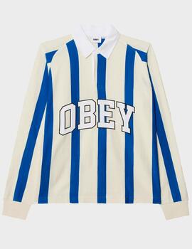 Polo Obey Landon Stripe LS White Multi