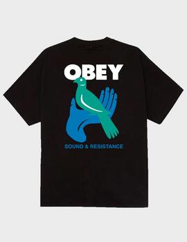  Camiseta Obey Sound & resistance bird Black