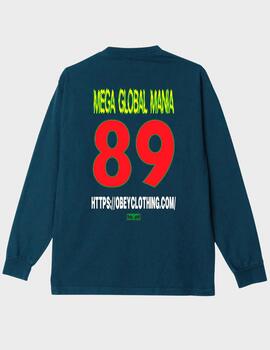 Camiseta Obey Mega Global Mania Pigment Dark Denim