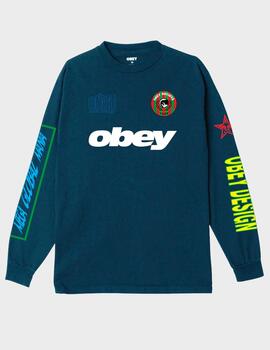 Camiseta Obey Mega Global Mania Pigment Dark Denim