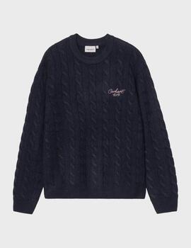 Jersey Carhartt Signature Swearter Deep Night / Glassy Pink
