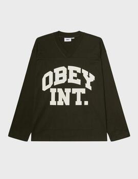 Camiseta Obey Football Jersey LS Rosin