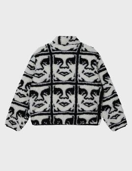 Sherpa Obey Repeated Icon Sherpa Jacket Black Mult