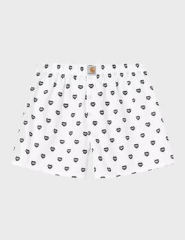 Boxer Carhartt WIP Cotton Heart Print Wht/Blck
