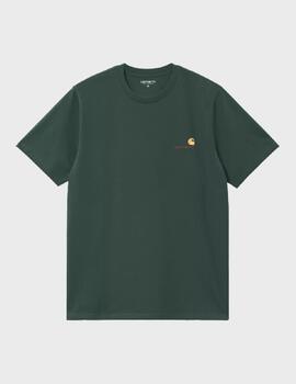 Camiseta Carhartt WIP S/S American Script Kale Green