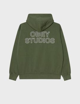 Sudadera Obey Studios Faded Hood Kombugreenfaddwsh