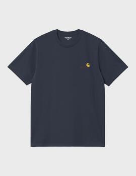 Camiseta Carhartt WIP S/S American Script DeepNigt