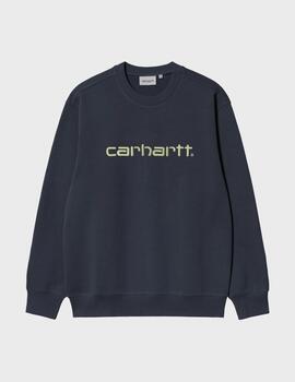 Sudadera Carhartt WIP Sweat Deep Night / Gentle Green