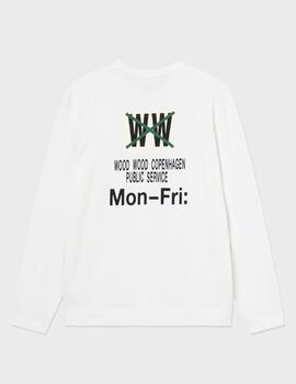 Camiseta WOOD WOOD WWRyan Mon-Fri Bright White