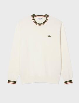 Jersei Lacoste Crewneck Sweater Blanc-Vert