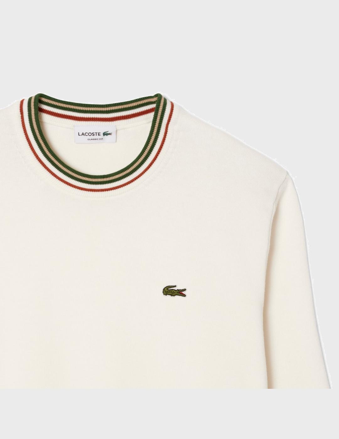 Jersei Lacoste Crewneck Sweater Blanc-Vert