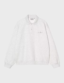 Sudadera Carhartt WIP Label Polo Sweat Ash Heather