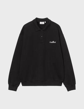 Sudadera Carhartt WIP Label Polo Sweat Black