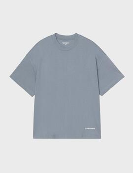 Camiseta Carhartt WIP S/S Link Script Velvet Blue/White